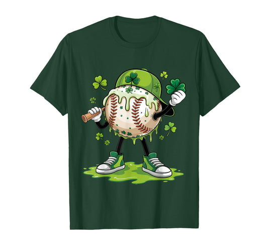 Baseball Drip St Patricks Day Boys Baseball St Patricks Day T-Shirt