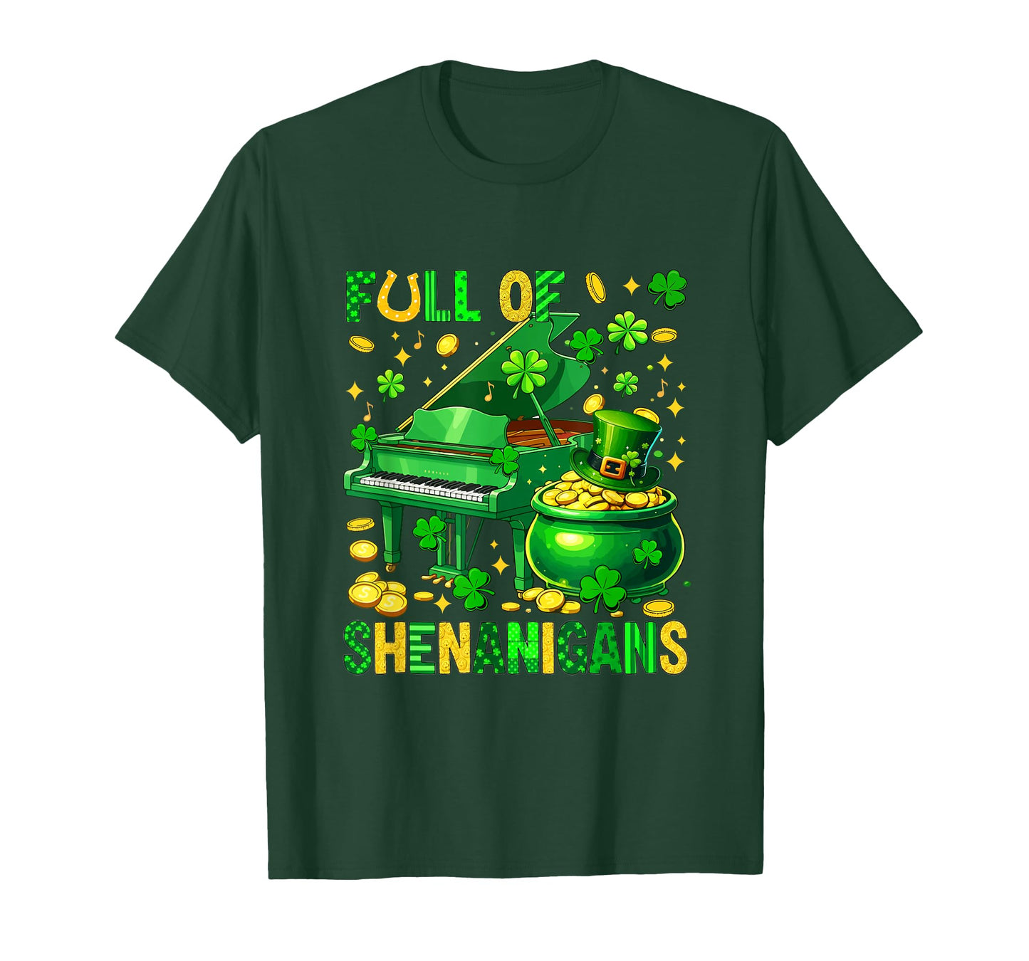 Full of Shenanigans St. Patrick's Day Piano Instrument T-Shirt