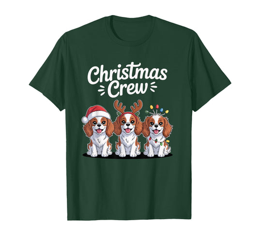 Christmas Crew Xmas Puppy Dog Cavalier King Charles Spaniel T-Shirt