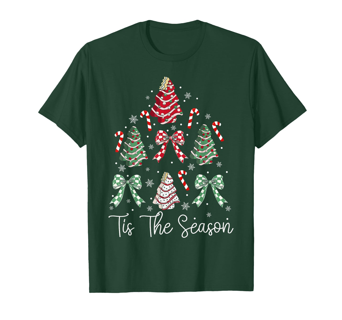 Funny Tis The Season Design Christmas Tree Cakes Debbie Xmas T-Shirt
