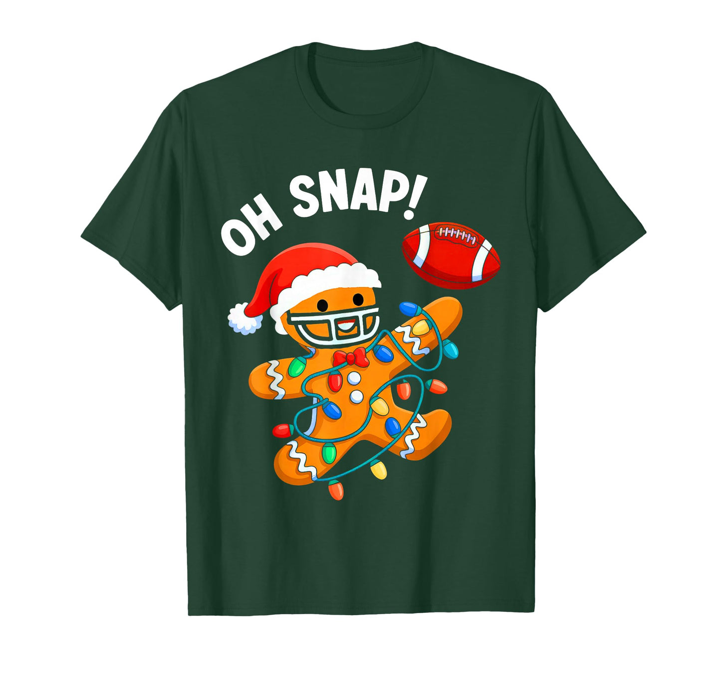 Oh Snap Gingerbreadman Christmas Football T-Shirt