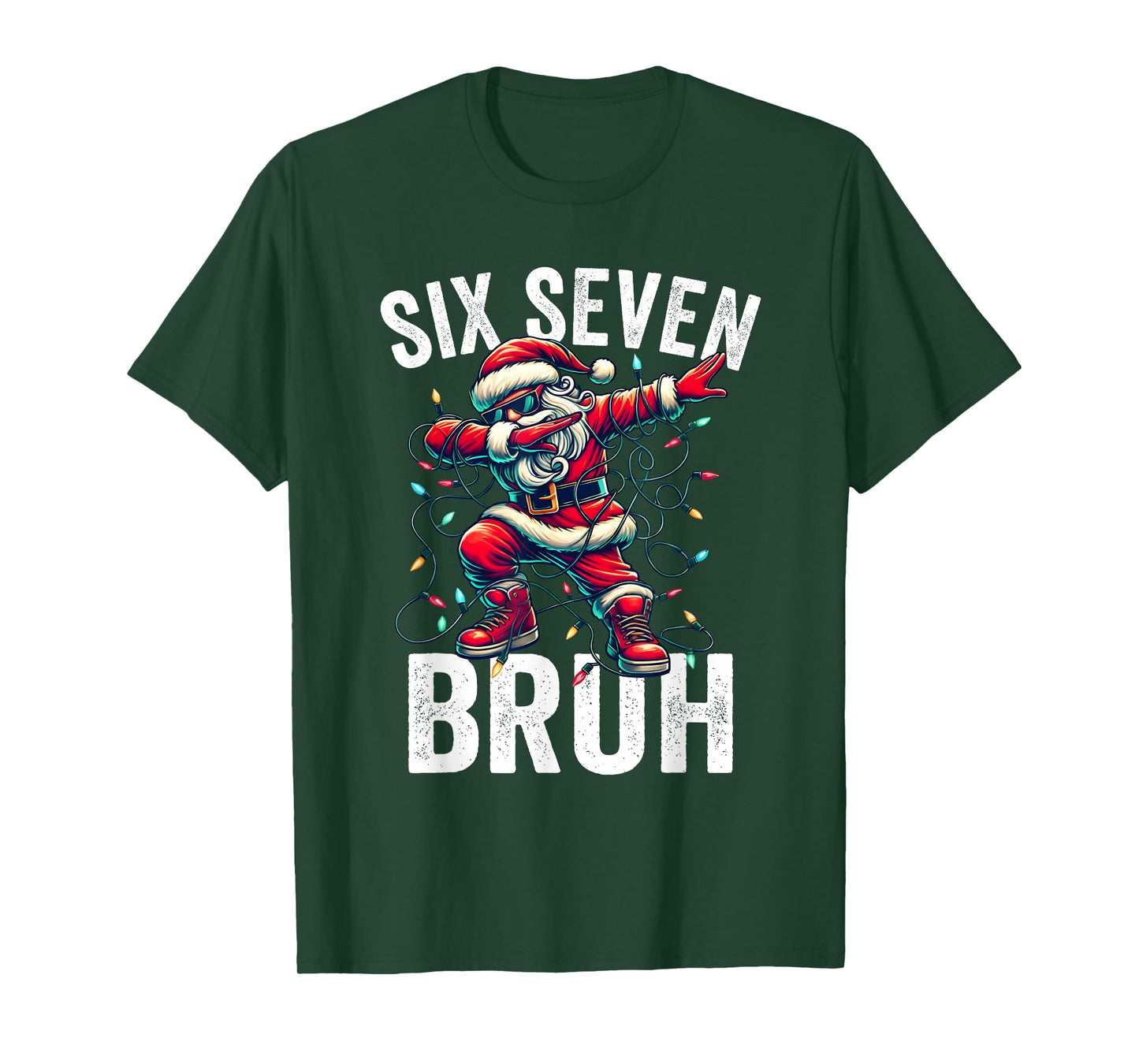 Bruh 67 Six Seven Santa Dabbing Christmas Meme Boys Kids T-Shirt