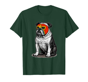 Vintage English Bulldog Luchador Mask Lucha Libre Dog Dad T-Shirt