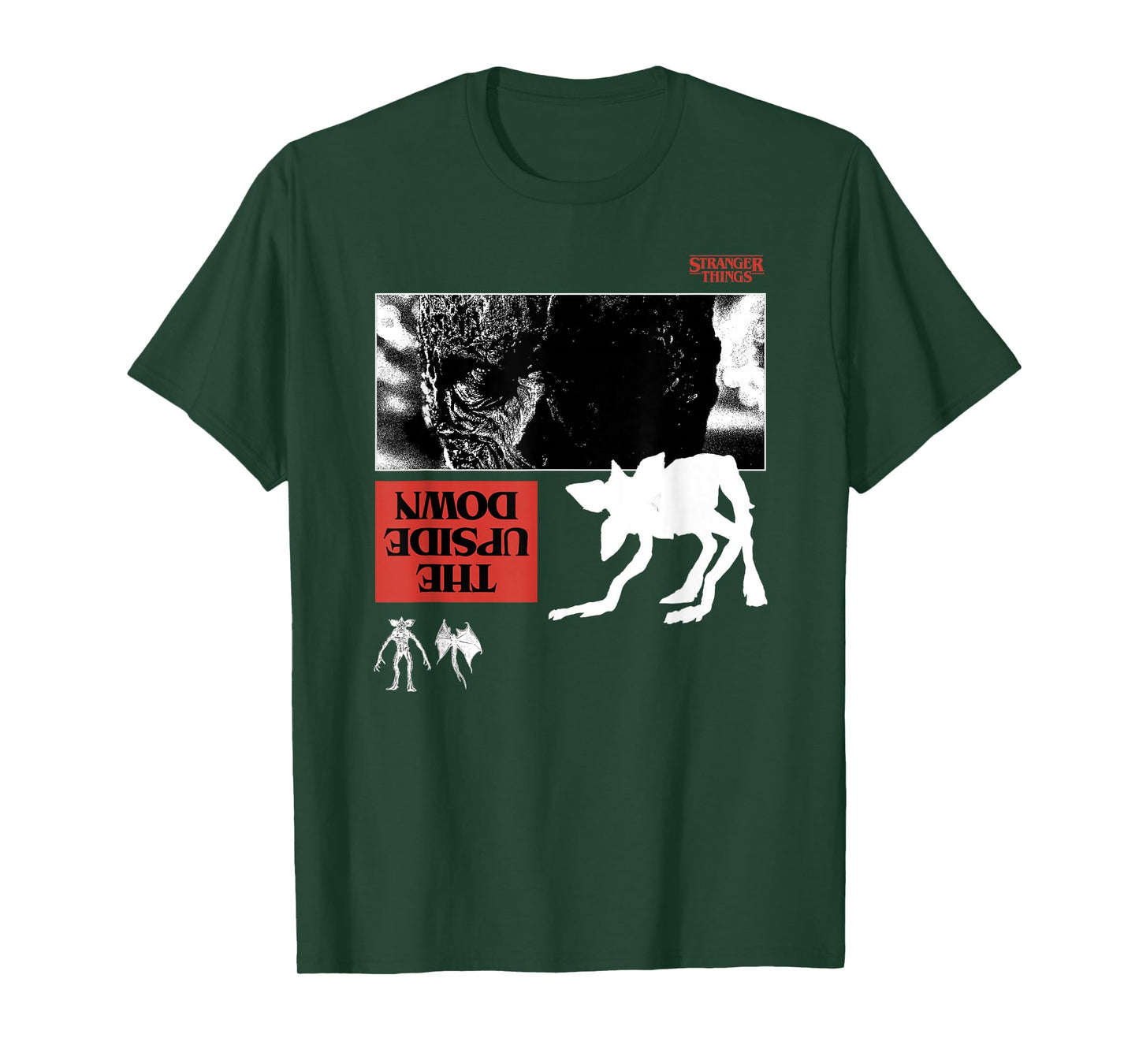Stranger Things Demodog and Upside Down Red T-Shirt