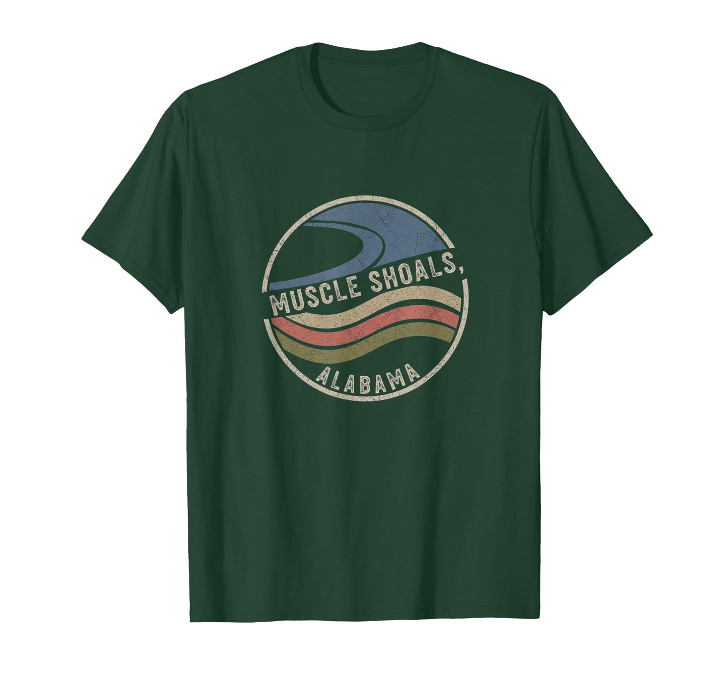 Retro Muscle Shoals Alabama Drawing Art Design T-Shirt