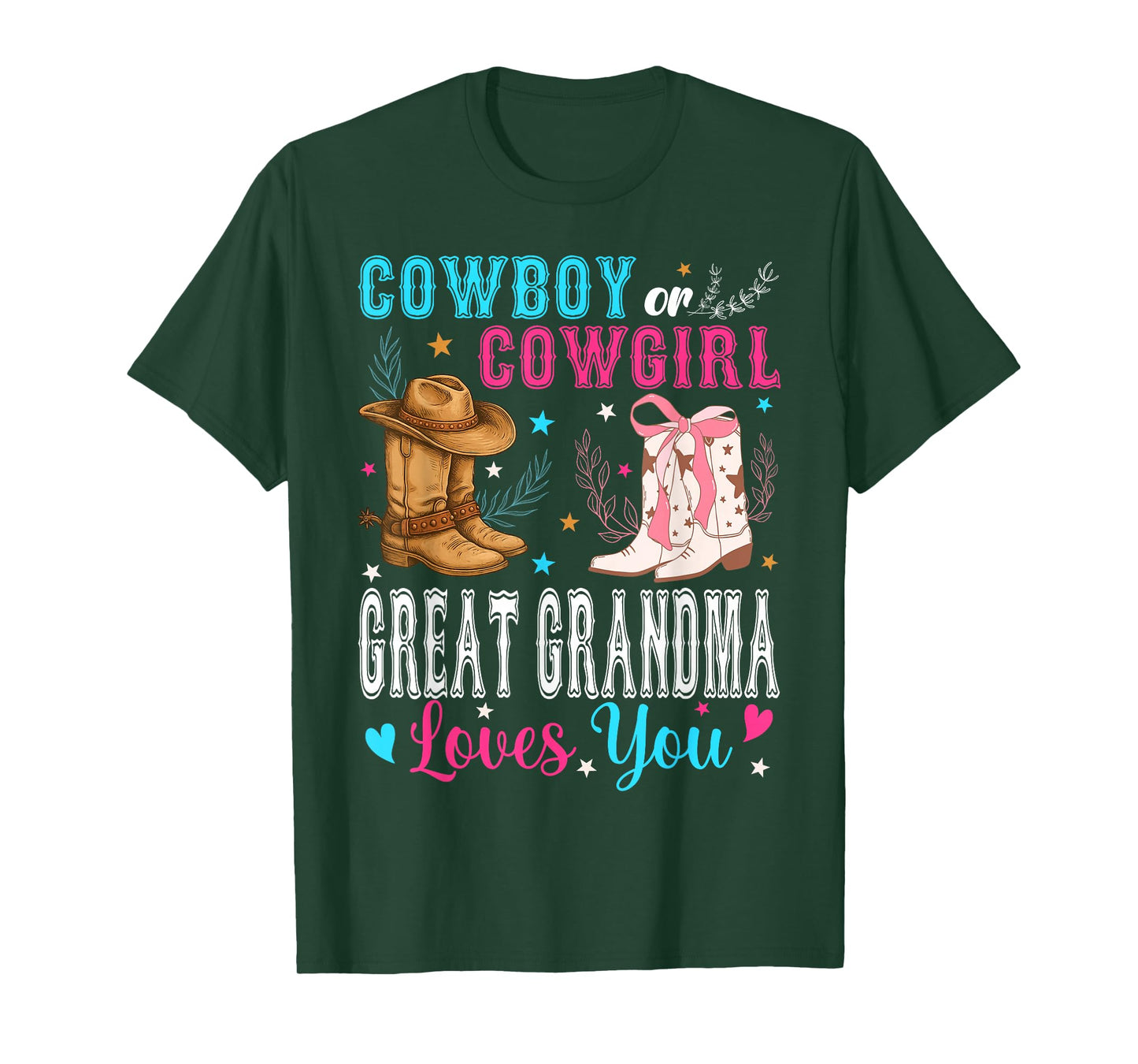 Cowboy Or Cowgirl Great Grandma Loves You Gender Reveal T-Shirt