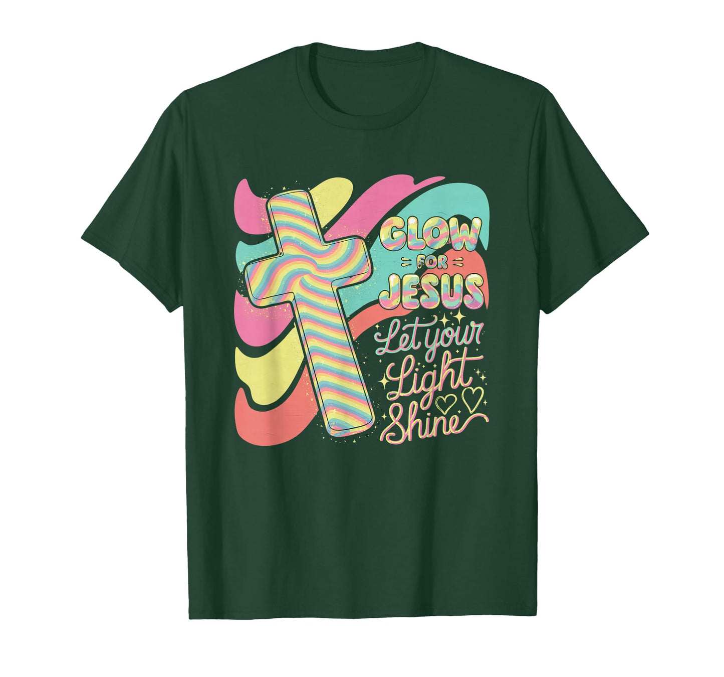 Glow for Jesus Tshirt Christian Faith Lion God Christianity T-Shirt