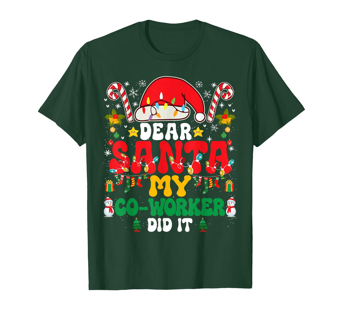 Dear Santa My Co-Worker Did It Funny Christmas PJs Pajamas T-Shirt