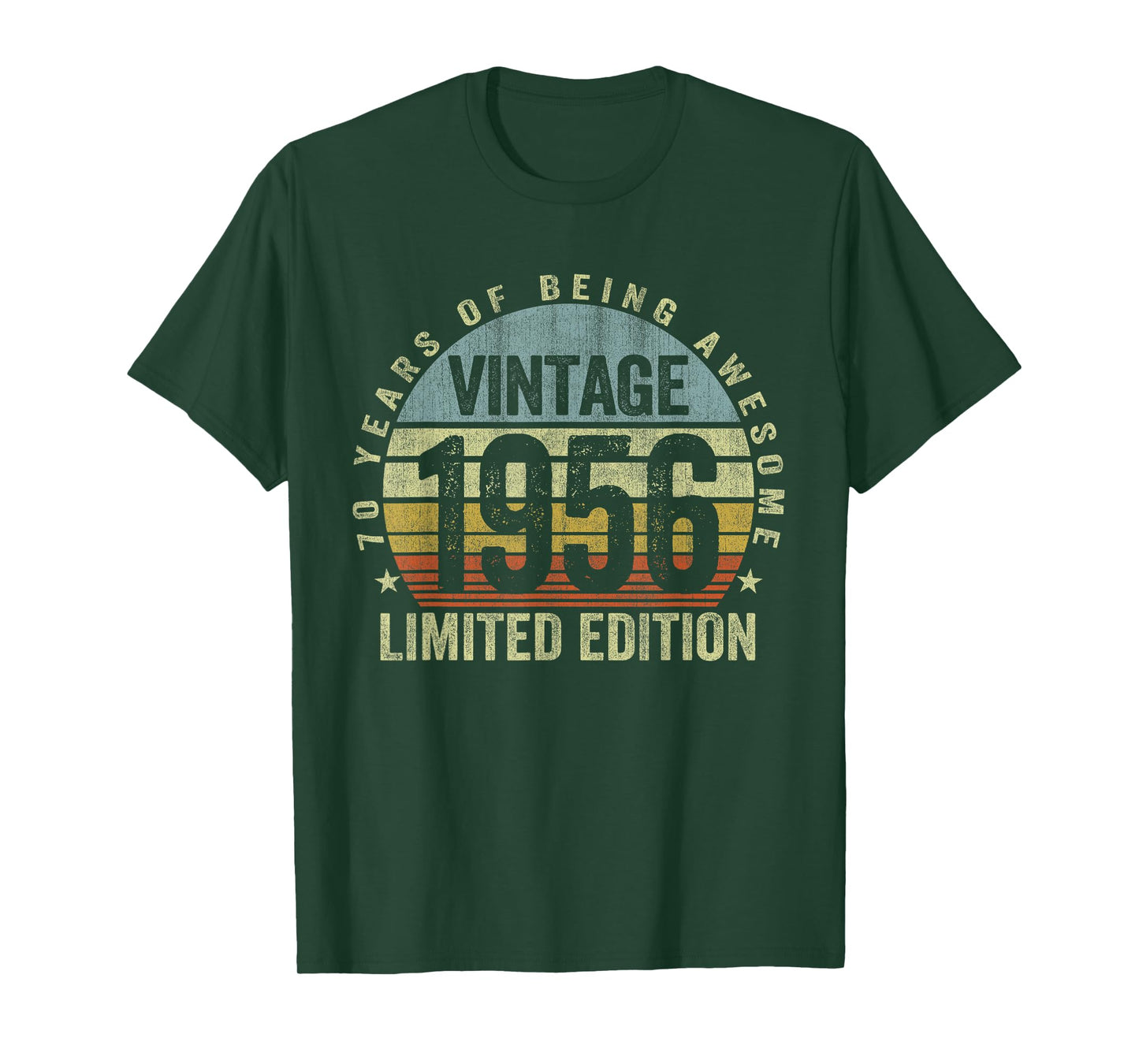Vintage Born in 1956 Retro 70th Birthday Gifts 70 Years Old T-Shirt