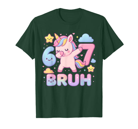 67 Unicorn for Girls Six Seven Bruh Meme Brainrot Funny Boys T-Shirt