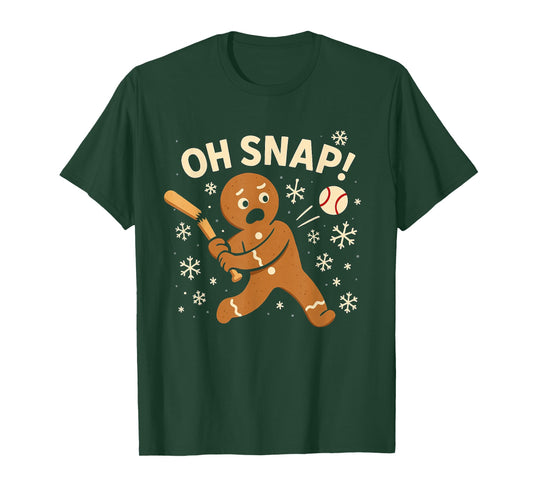 Oh Snap Gingerbreadman Christmas Baseball T-Shirt