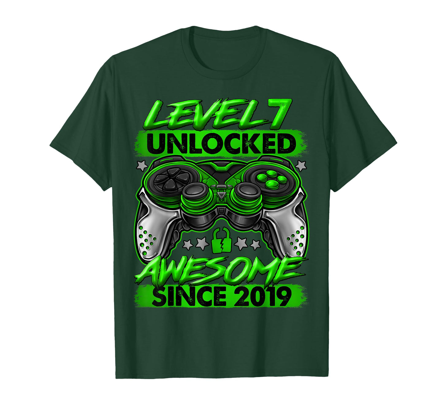 Level 7 Unlocked 7 Year Old Gifts for Boys 7th Birthday Boy T-Shirt