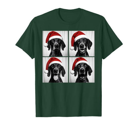 Funny Christmas German Shorthaired Pointer Santa Photo Booth T-Shirt