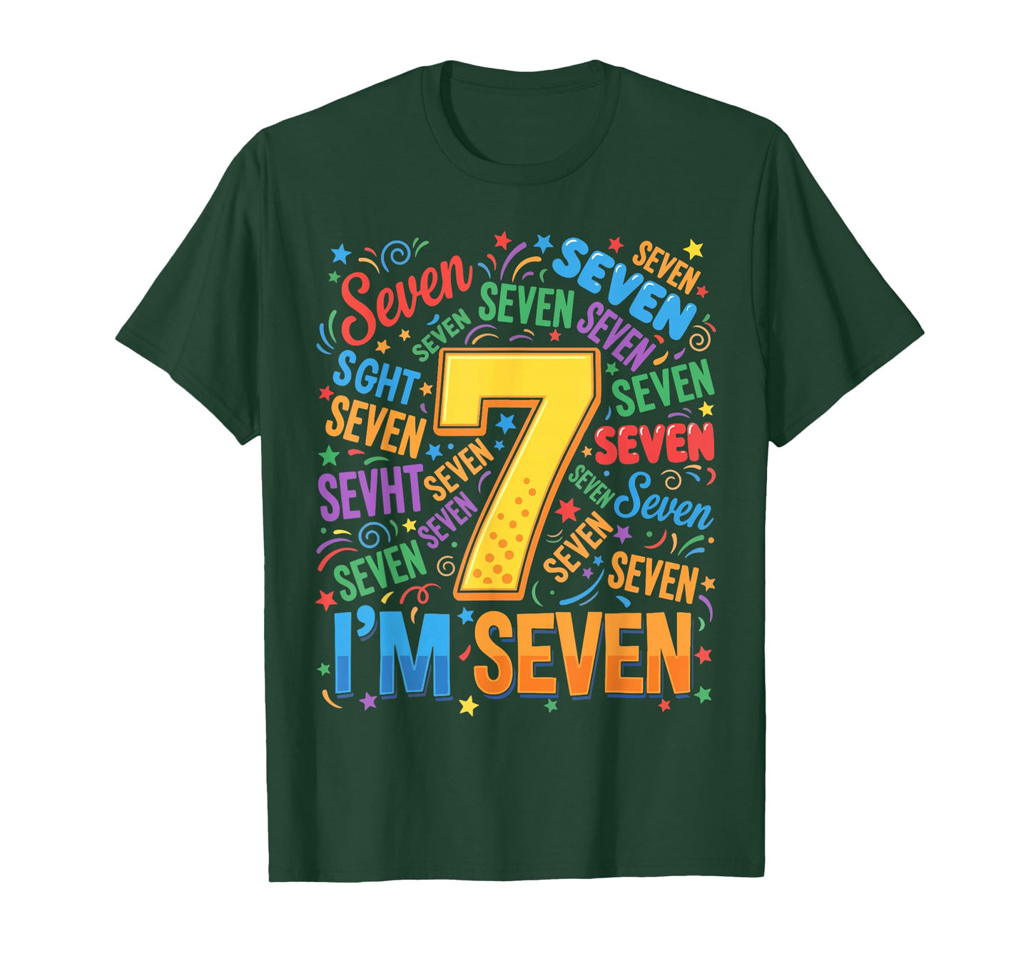 7th Birthday Shirt Boy 7yr Seven 7 Year Old Girls Kids T-Shirt