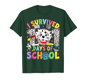 I Survived 100 Days of School Dalmatian Dog 100th Day Kids T-Shirt