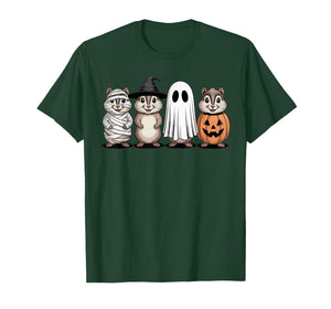 Spooky Ghost Chipmunk Pumpkin Halloween Skeleton T-Shirt