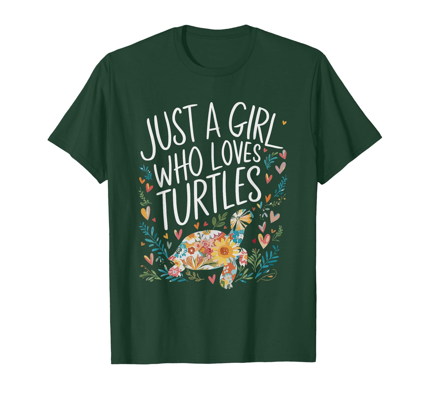 Cute Just A Girl Who Loves Turtles Men Women Girls T-Shirt