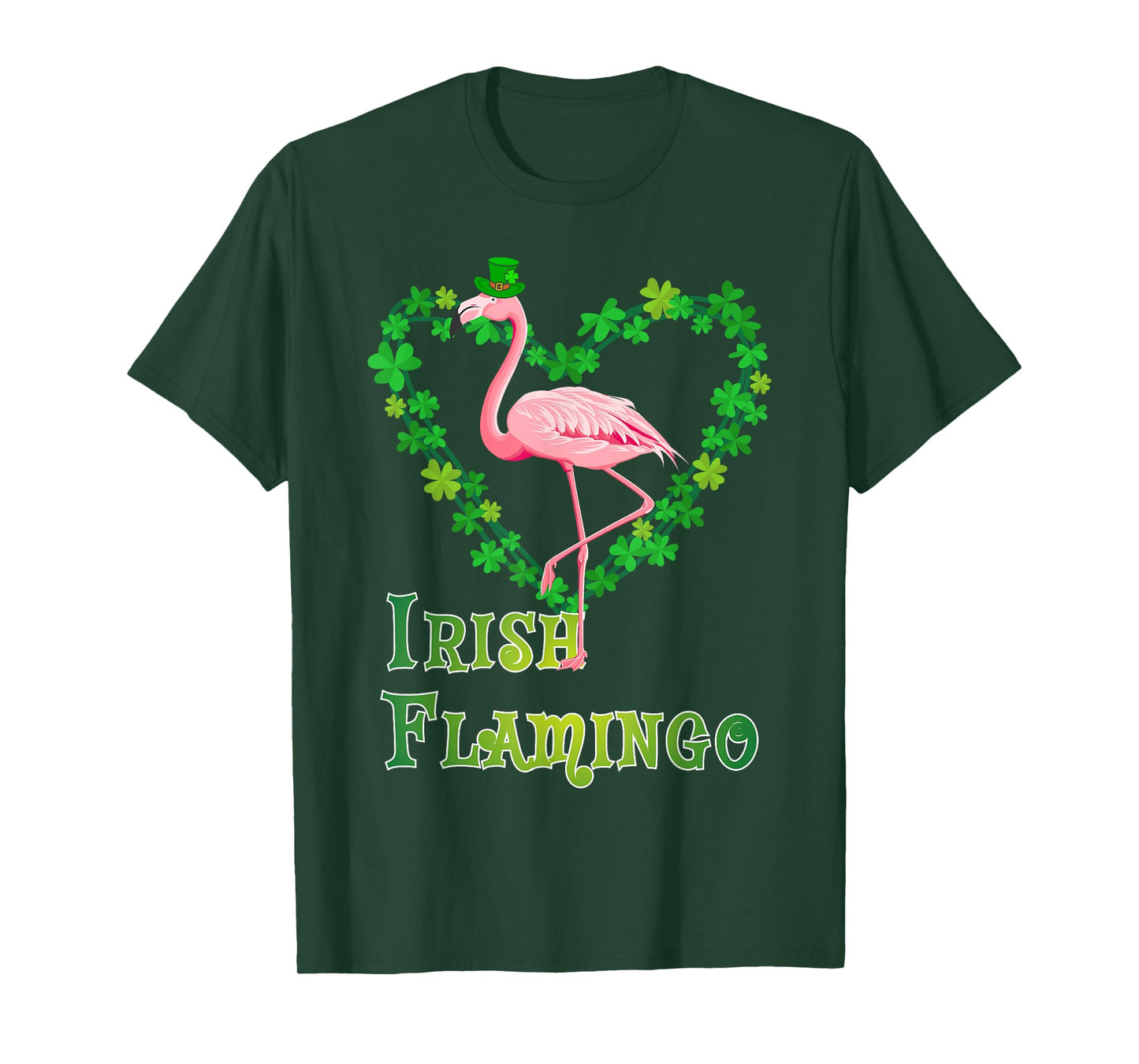Irish Flamingo Green Saint Patrick Day Lucky St Pattys Day T-Shirt