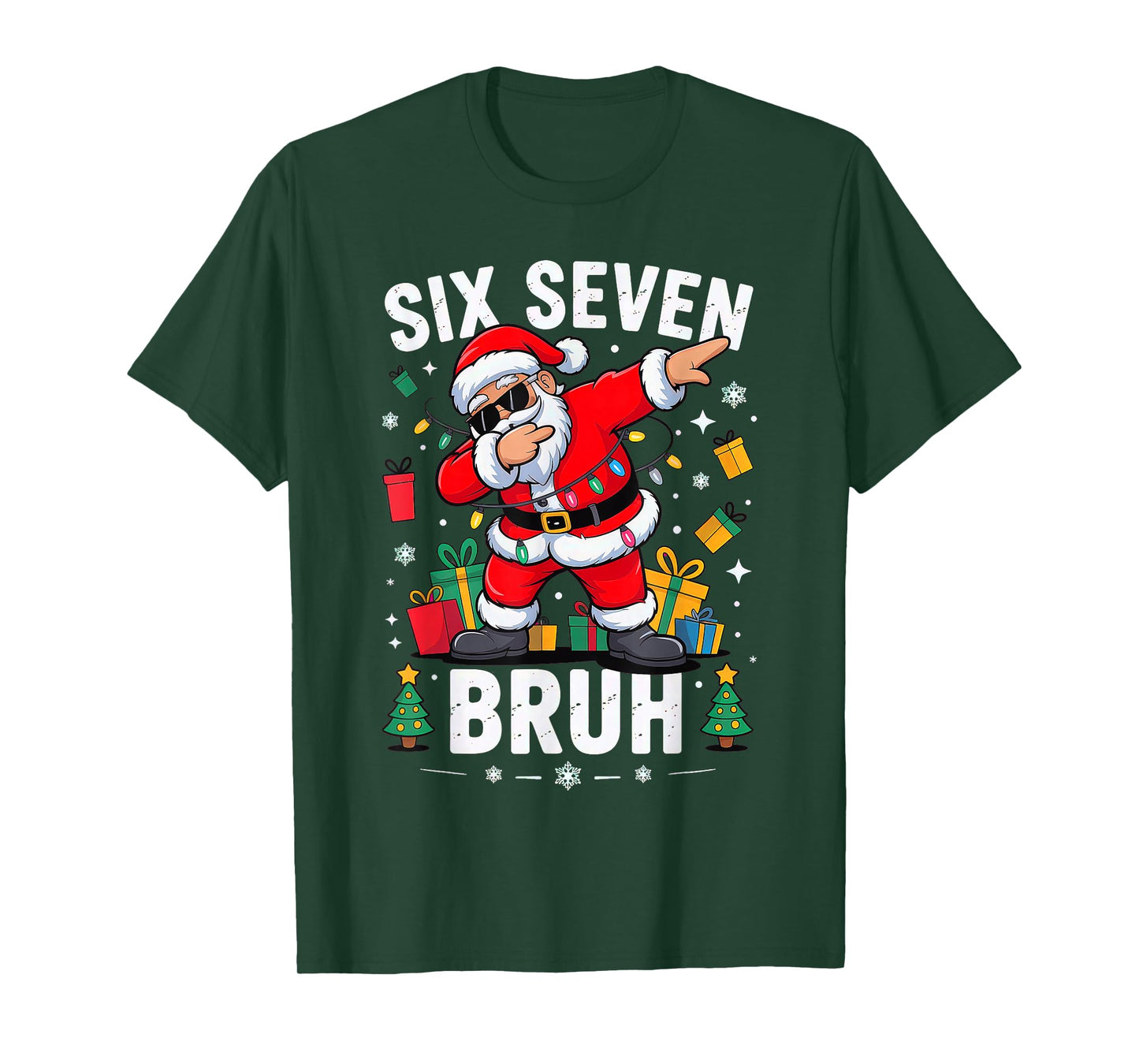 Bruh 67 Six Seven Santa Dabbing Christmas T-Shirt
