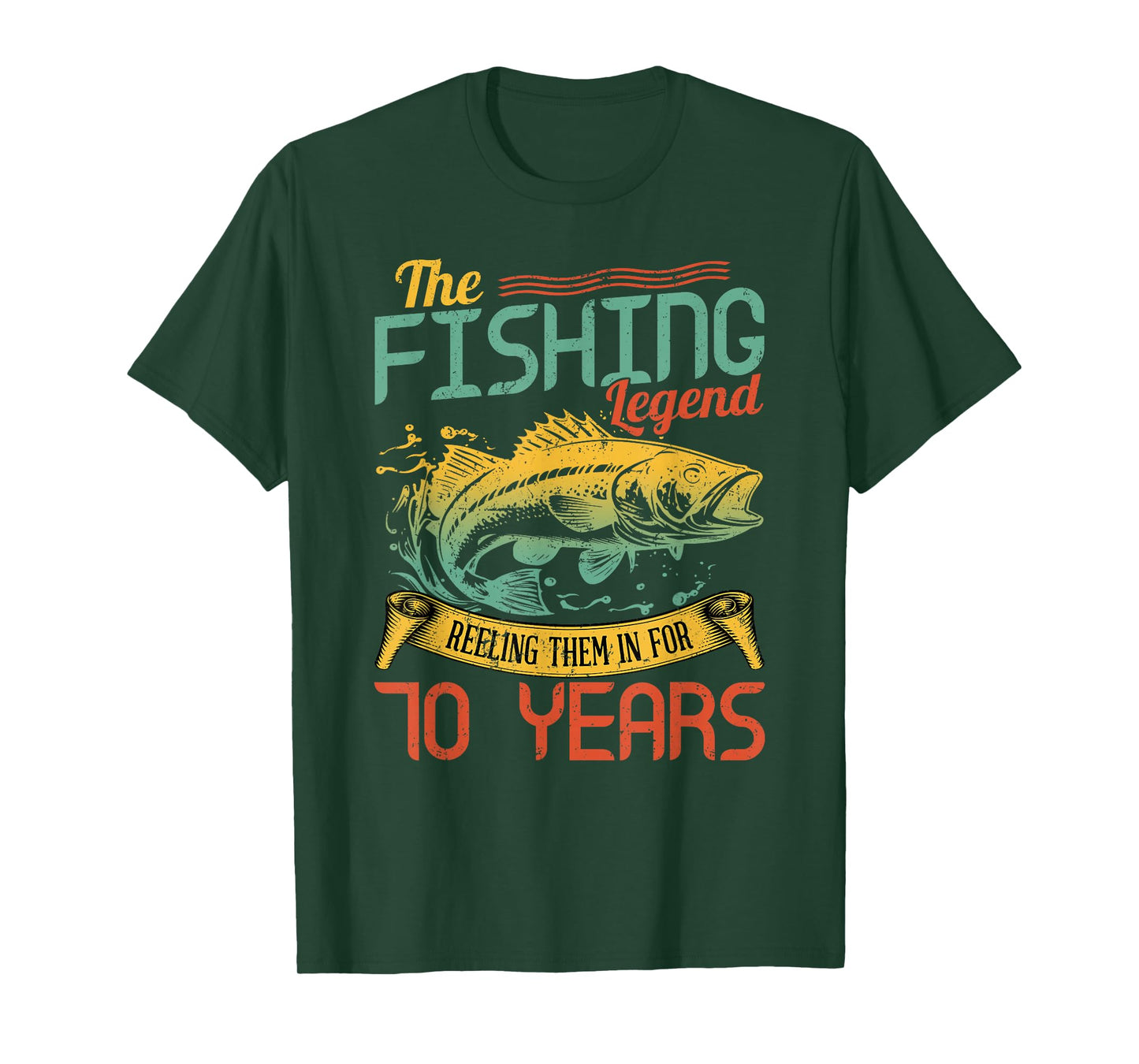 Fishing Legend 70 Years Old Gift Fisherman 70th Birthday T-Shirt