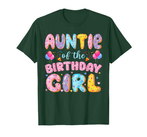 Auntie of The Birthday Girl Sweet Donut Birthday Party T-Shirt