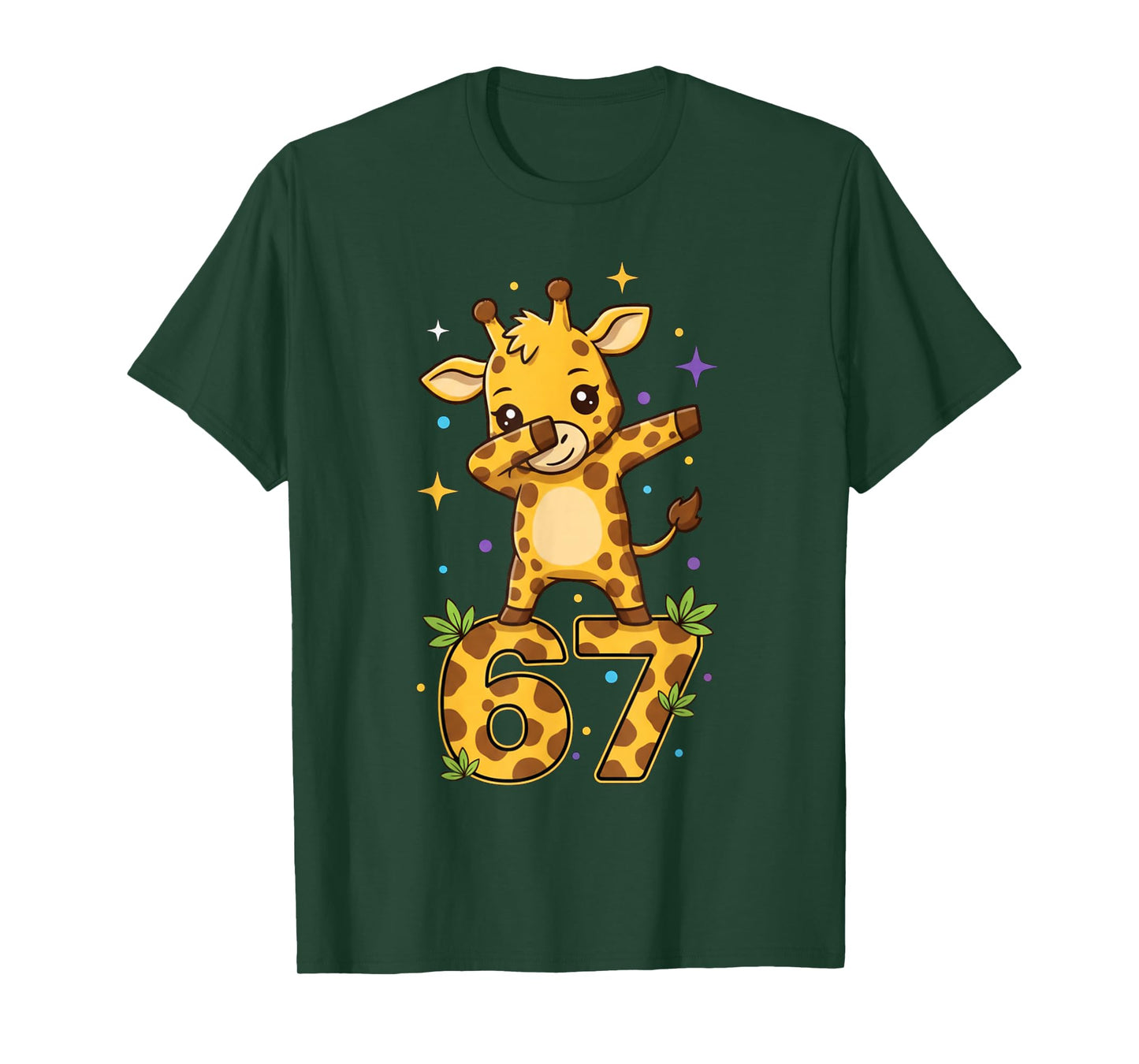 Dabbing Giraffe 67 Funny Six Seven Gen Z Slang Meme Cute T-Shirt