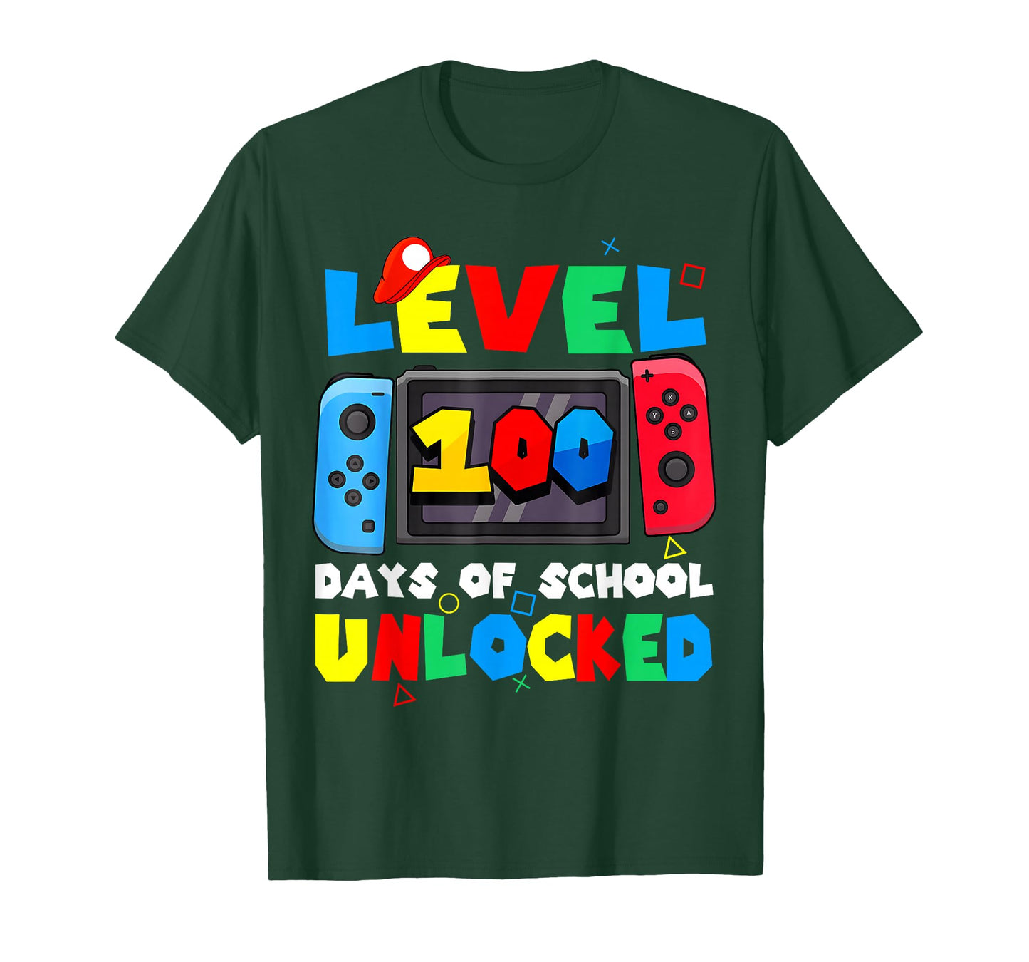 Level 100 Days of School Unlocked Gamer Video Games Boys T-Shirt