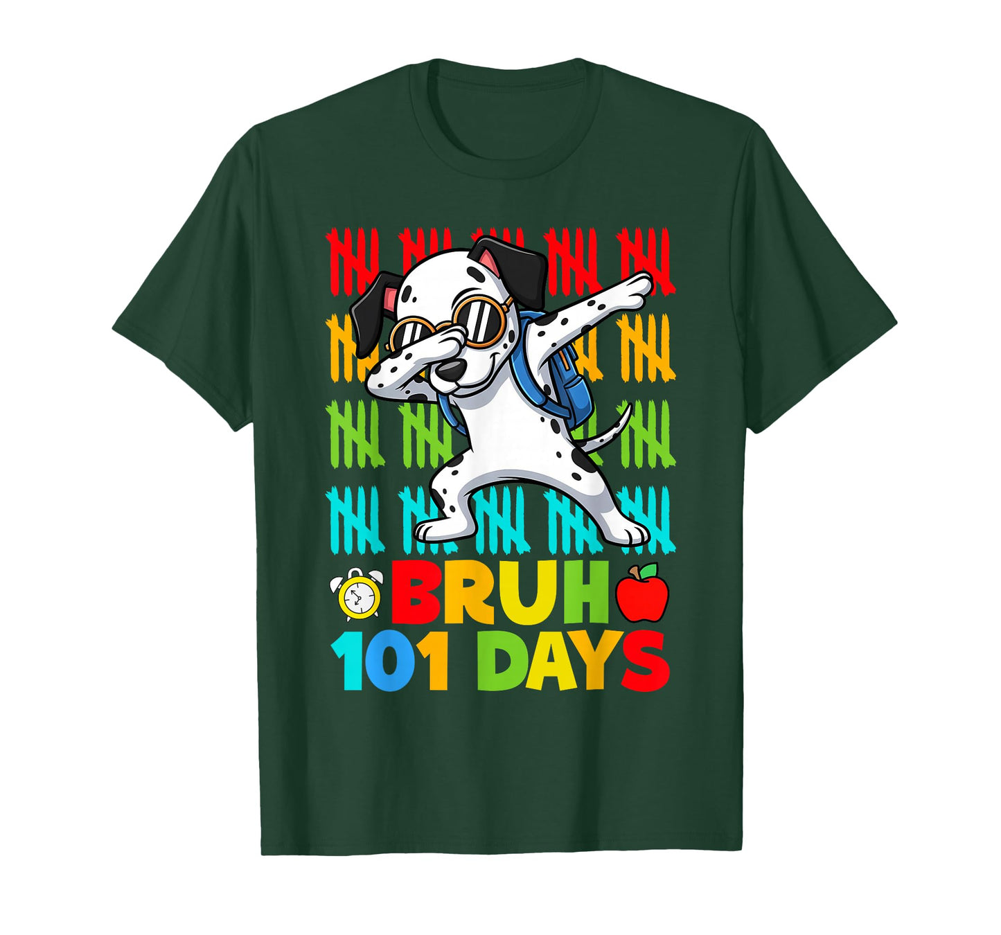 Bruh 100 Days of School Dalmatian Dog Boys 100 Days Smarter T-Shirt