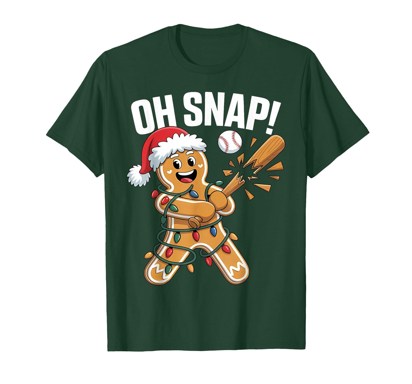 Oh Snap Gingerbreadman Christmas Baseball T-Shirt