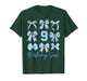 9th Birthday Girl Blue Toile Coquette Bow 9 Year Old Family T-Shirt