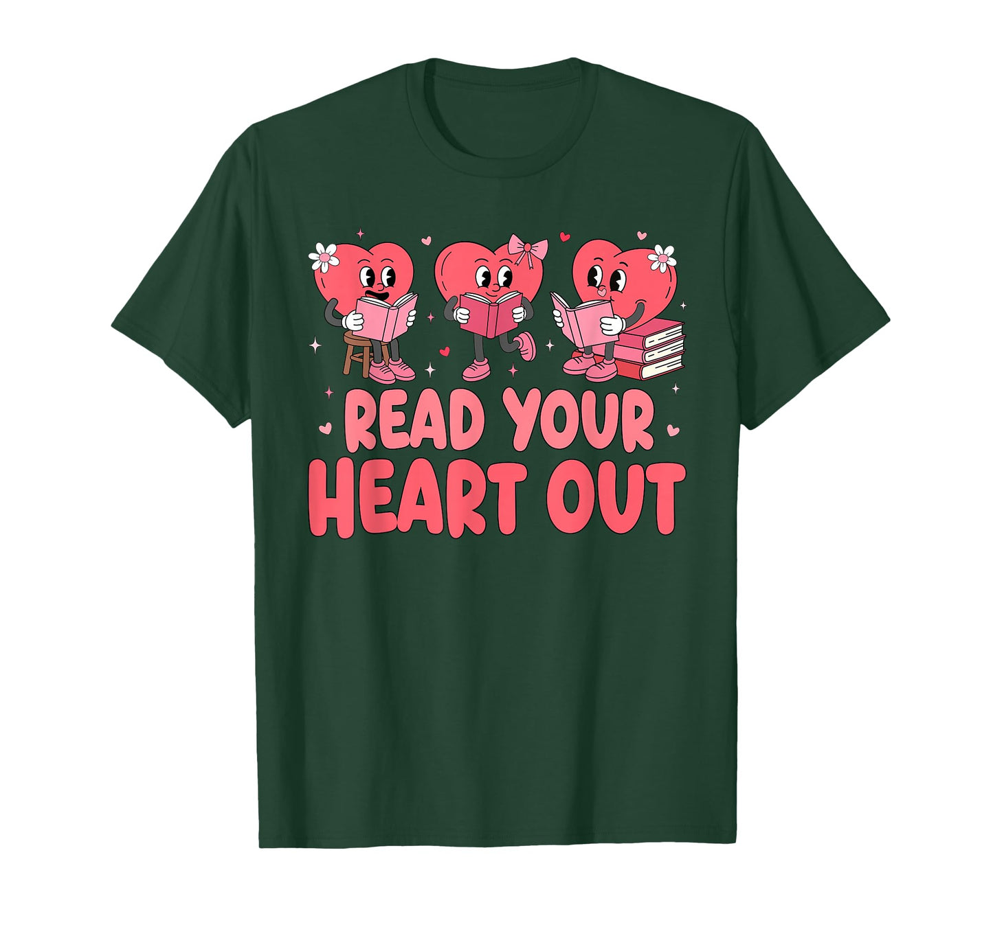 Valentine Day Book Read Your Heart Out Lovers Teacher Kids T-Shirt