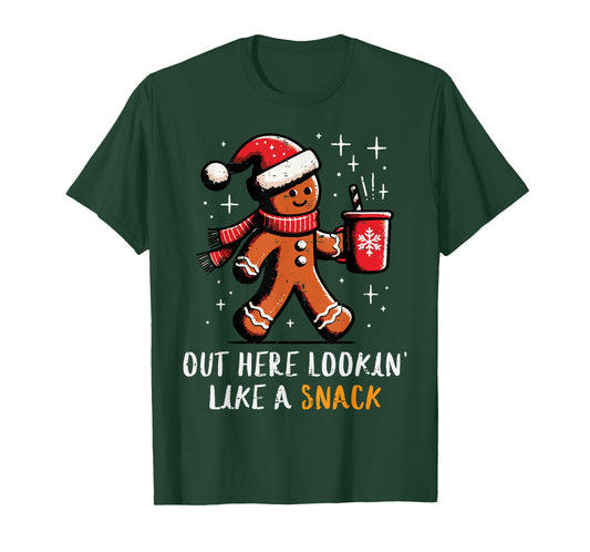 Christmas Gingerbread Out Lookin Like Snack Xmas Women Men T-Shirt