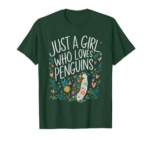 Cute Just A Girl Who Loves Penguins Men Women Girls T-Shirt