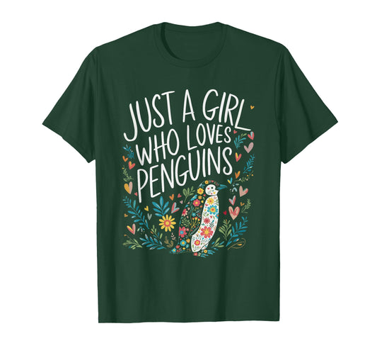Cute Just A Girl Who Loves Penguins Men Women Girls T-Shirt