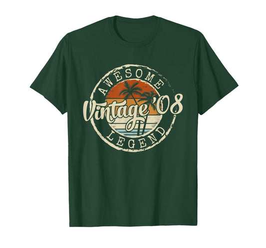 Vintage 2008 18yr 18th Birthday Gifts for Men 18 Years Old T-Shirt