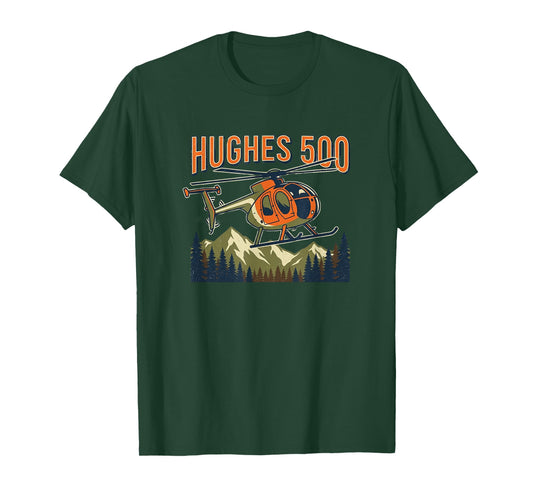 MD 500 Helicopter Pilot Hughes 500 Chopper Vintage T-Shirt