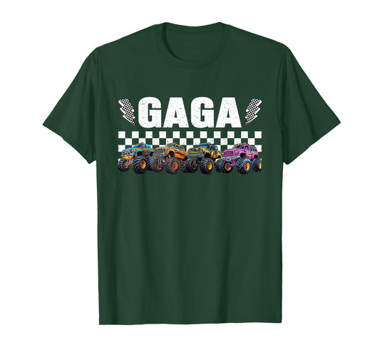 Gaga Retro Monster Truck Family Crew Birthday Matching T-Shirt