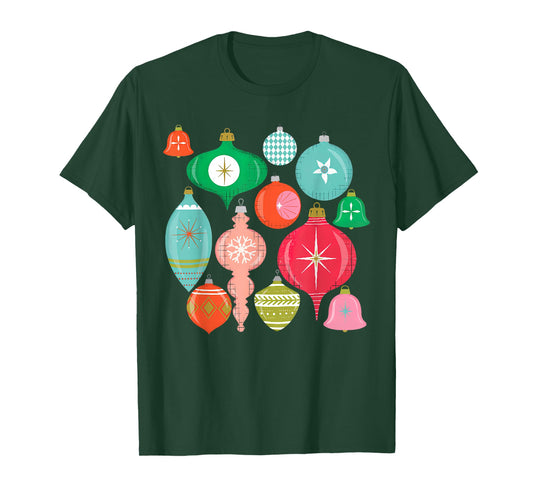 Retro Christmas Ornaments Mid Century Modern T-Shirt
