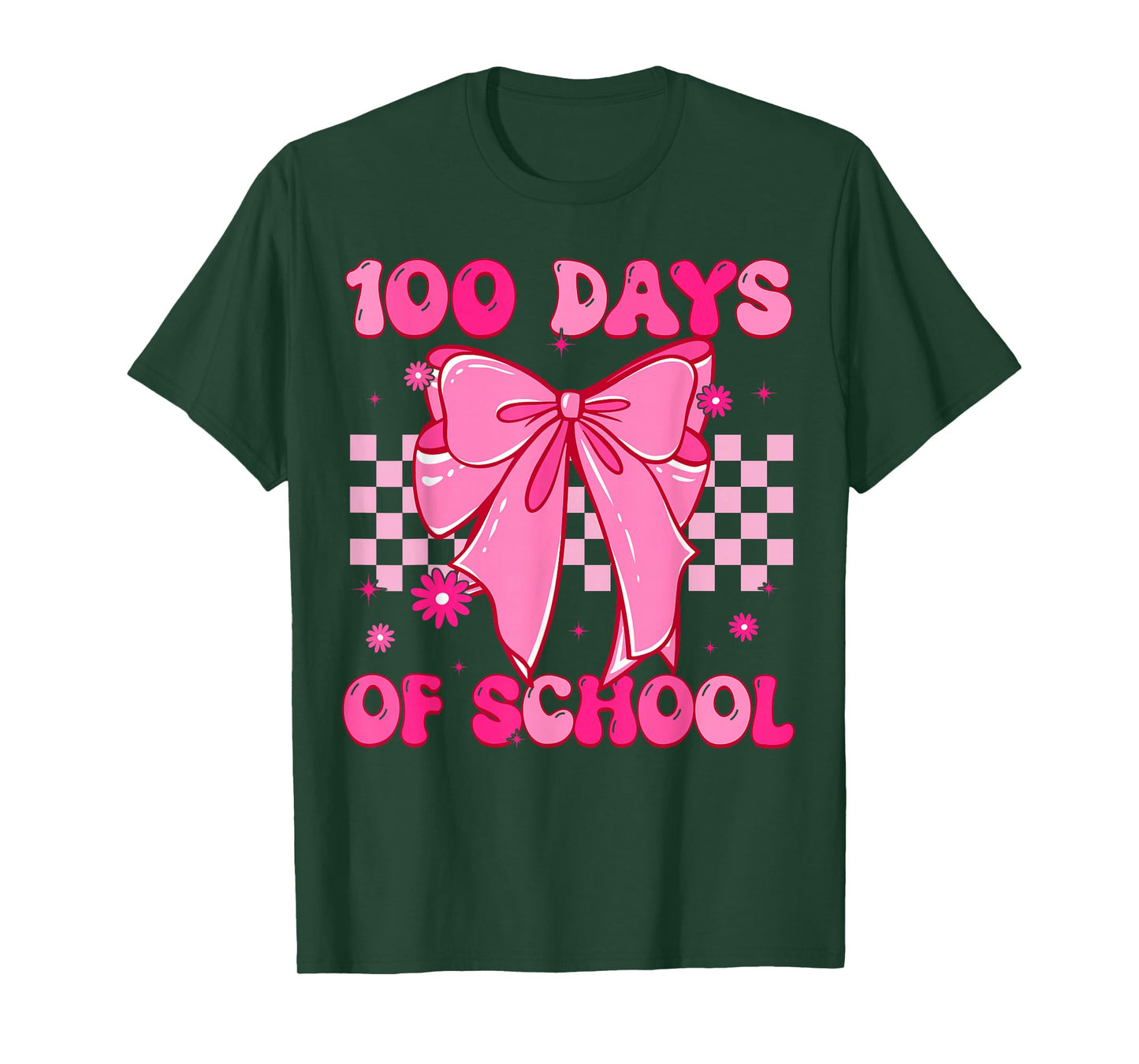 Coquette Bow 100th Day of School 100 Days Girls Women Kids T-Shirt