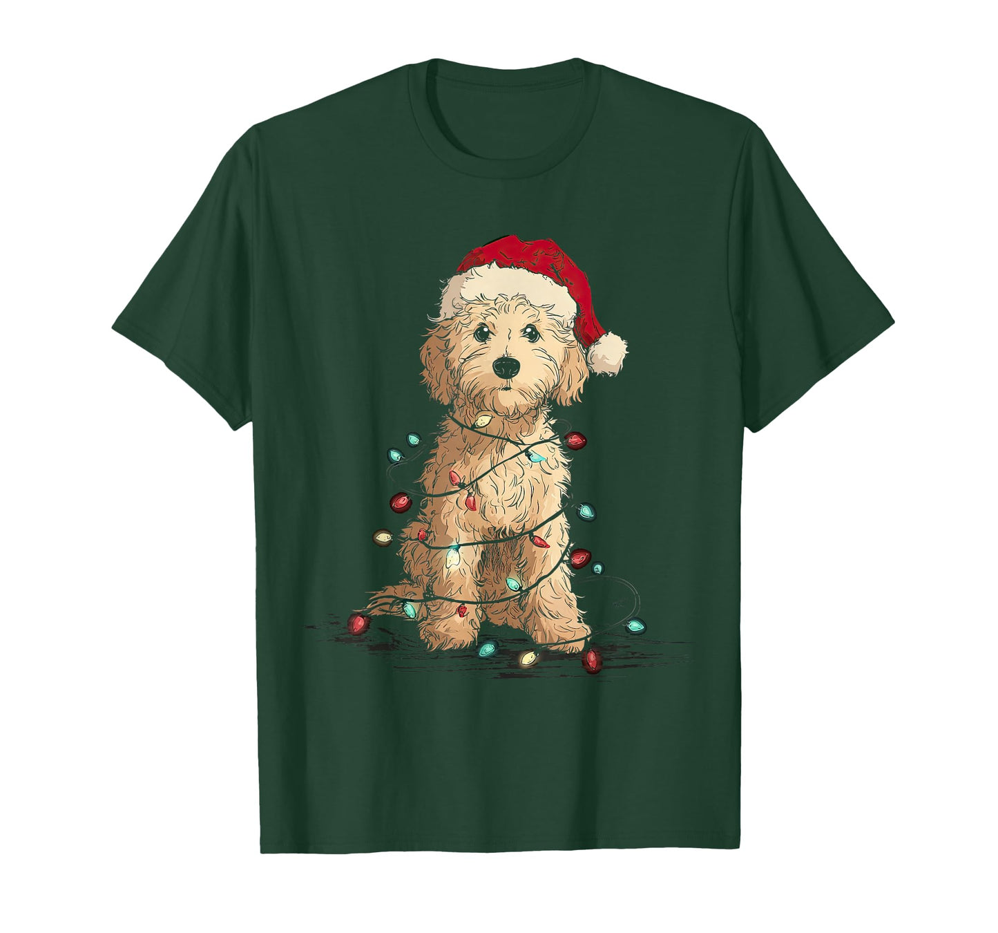 Funny Cockapoo Christmas Graphics Dog Lights Lover T-Shirt