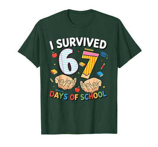 I Survived 67 Days of School Cool Teacher Design T-Shirt