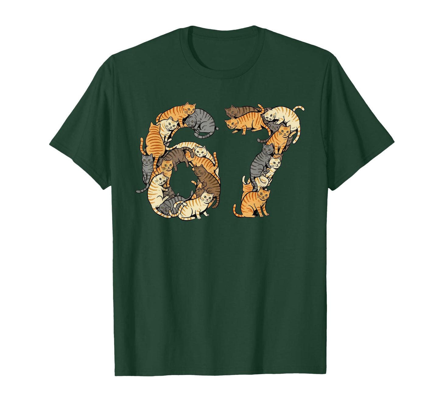 Funny Tabby Cats 6 7 Meme Six Seven Love Alley Cats T-Shirt
