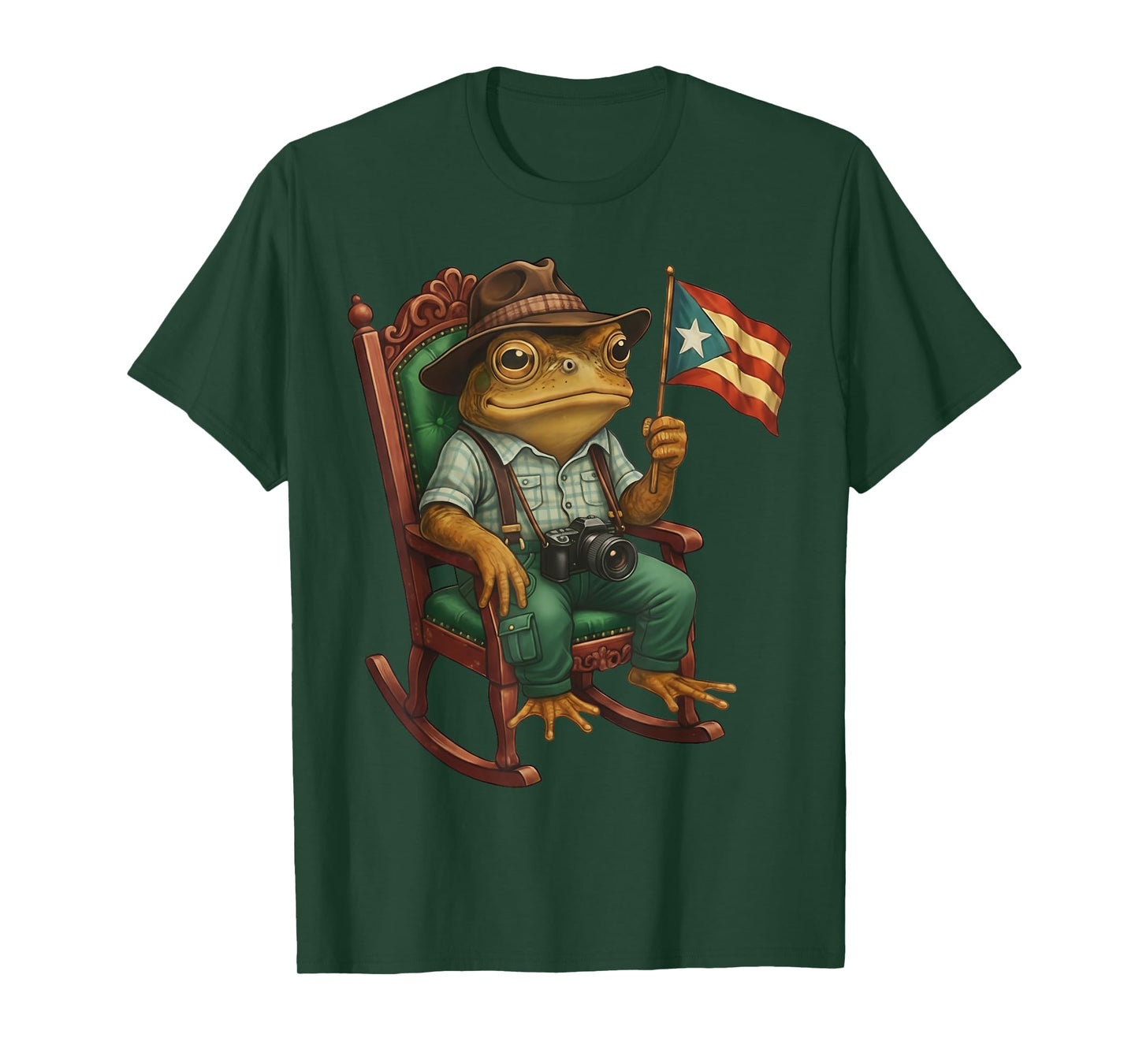 Funny Coqui Frog Puerto Rico Flag Taino Boricua Hispanic T-Shirt
