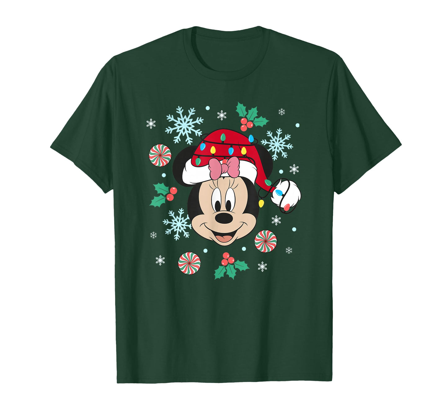 Disney Minnie Mouse Christmas Ornaments Big Face T-Shirt
