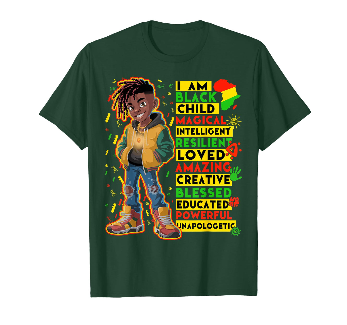 African American Boys Teens I Am Black Child History Month T-Shirt