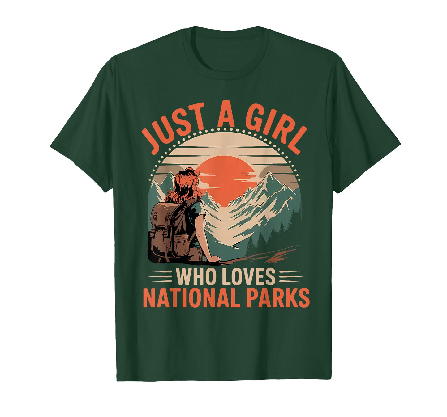 Just A Girl Who Loves National Parks Vintage Retro T-Shirt