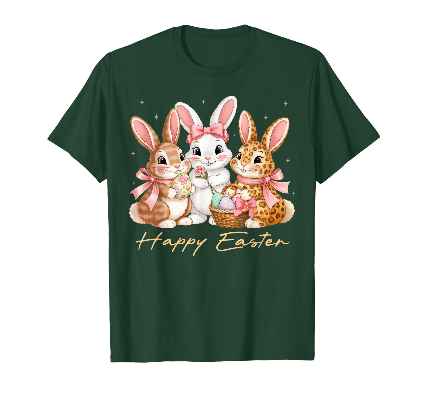 Happy Easter Shirts Women Girls Cute Bunny Rabbit Easter Day T-Shirt