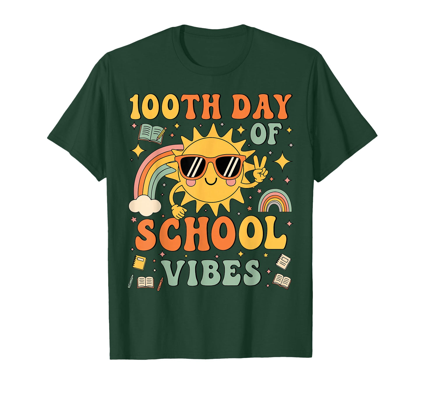 100th Day of School Vibes Cute Smile Face 100 Days of School T-Shirt