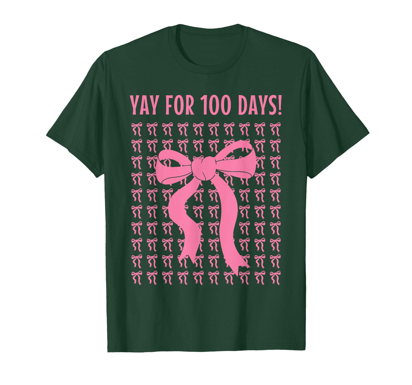 Yay for 100 Days of School Pink Bows Celebration T-Shirt