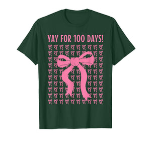Yay for 100 Days of School Pink Bows Celebration T-Shirt